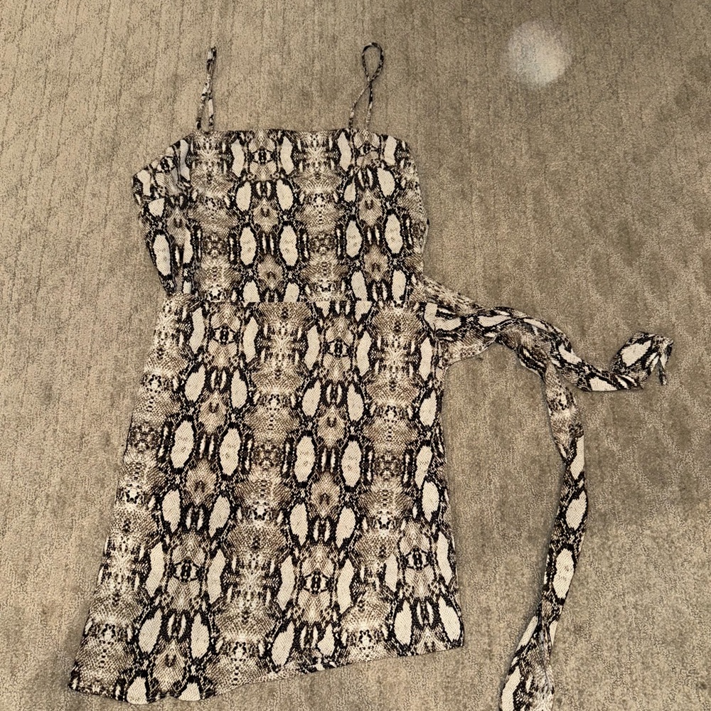 Snake Print Sleeveless Dress